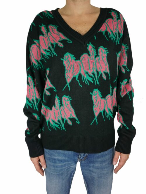 Pink Horses Sweater