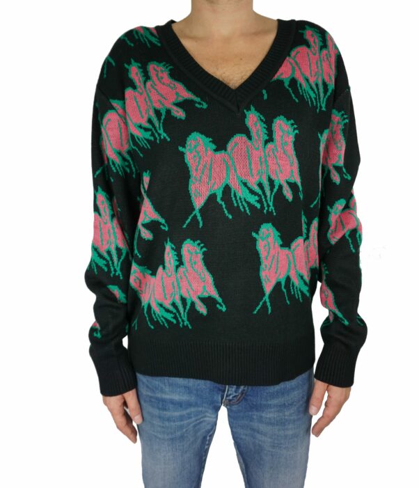 Pink Horses Sweater