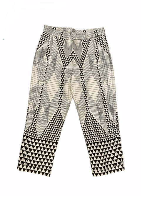 White geometric shapes trousers