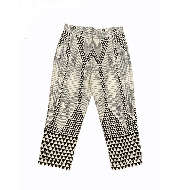 White geometric shapes trousers